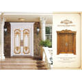 Luxury Carve Solid Wooden Door for Main Entrance Door, with Crown Frame.